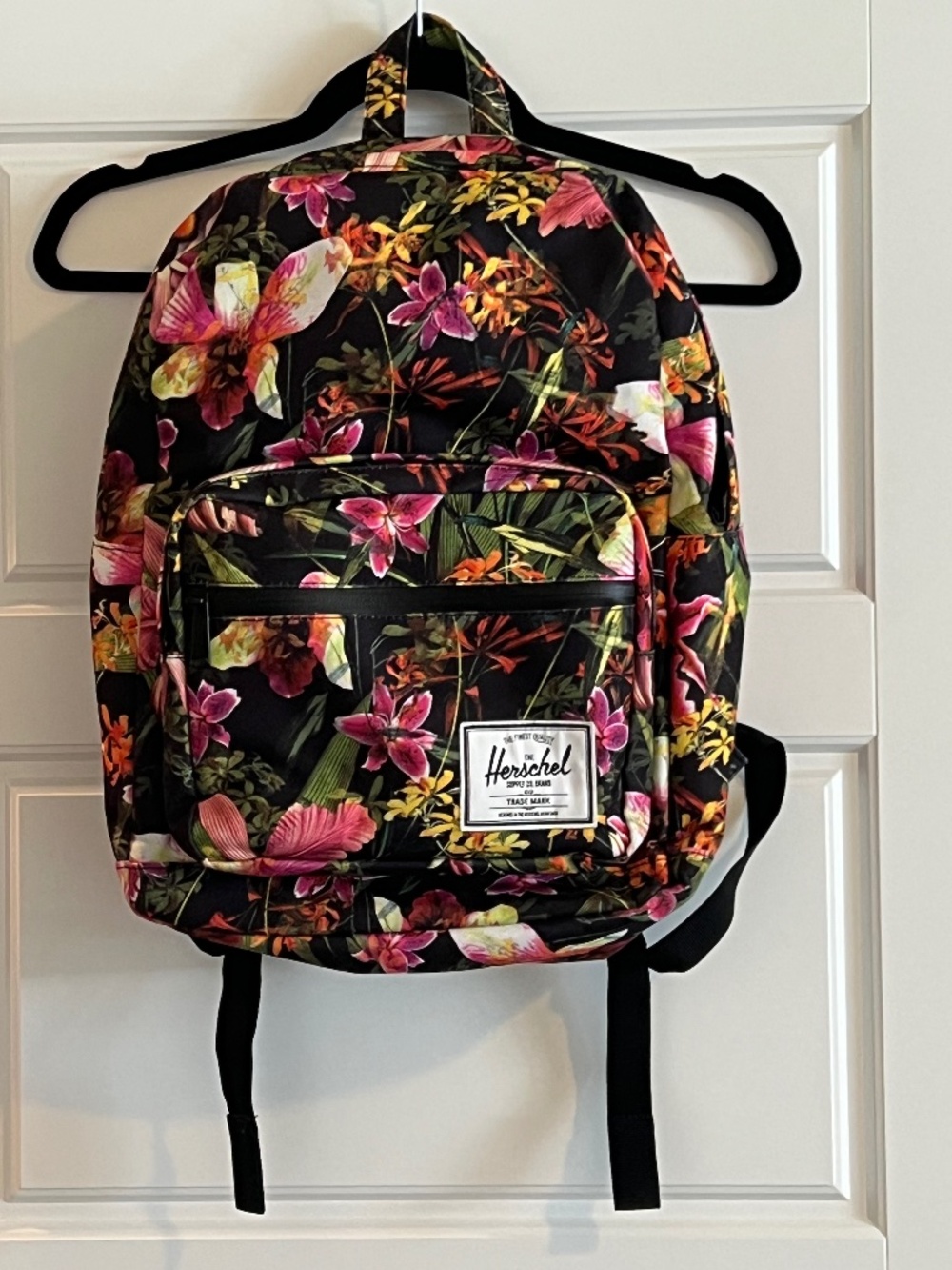 NWOT- Herschel Supply Co. Black Tropical Print X Hoffman CA Fabrics Backpack